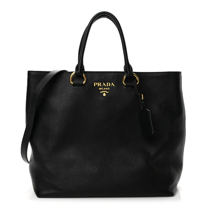 Prada Vitello Daino Shopping Tote Black 1 of 11