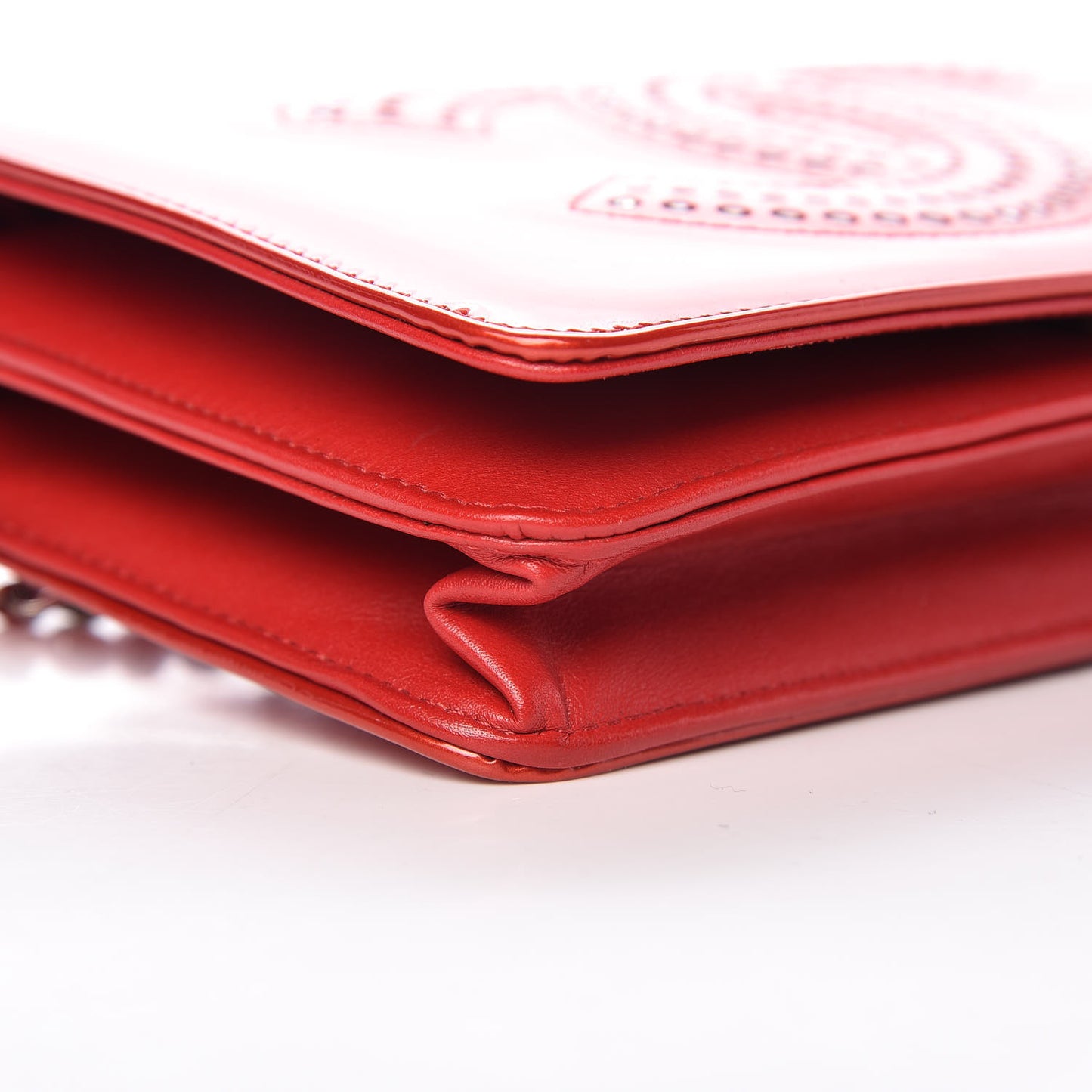Patent Strass Wallet On Chain WOC Red