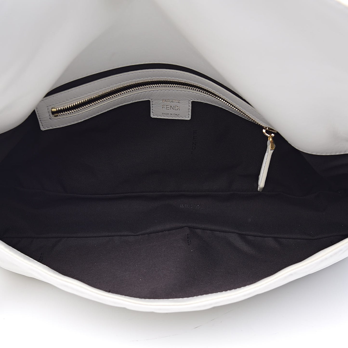 Nappa FF 1974 Embossed Large Baguette White