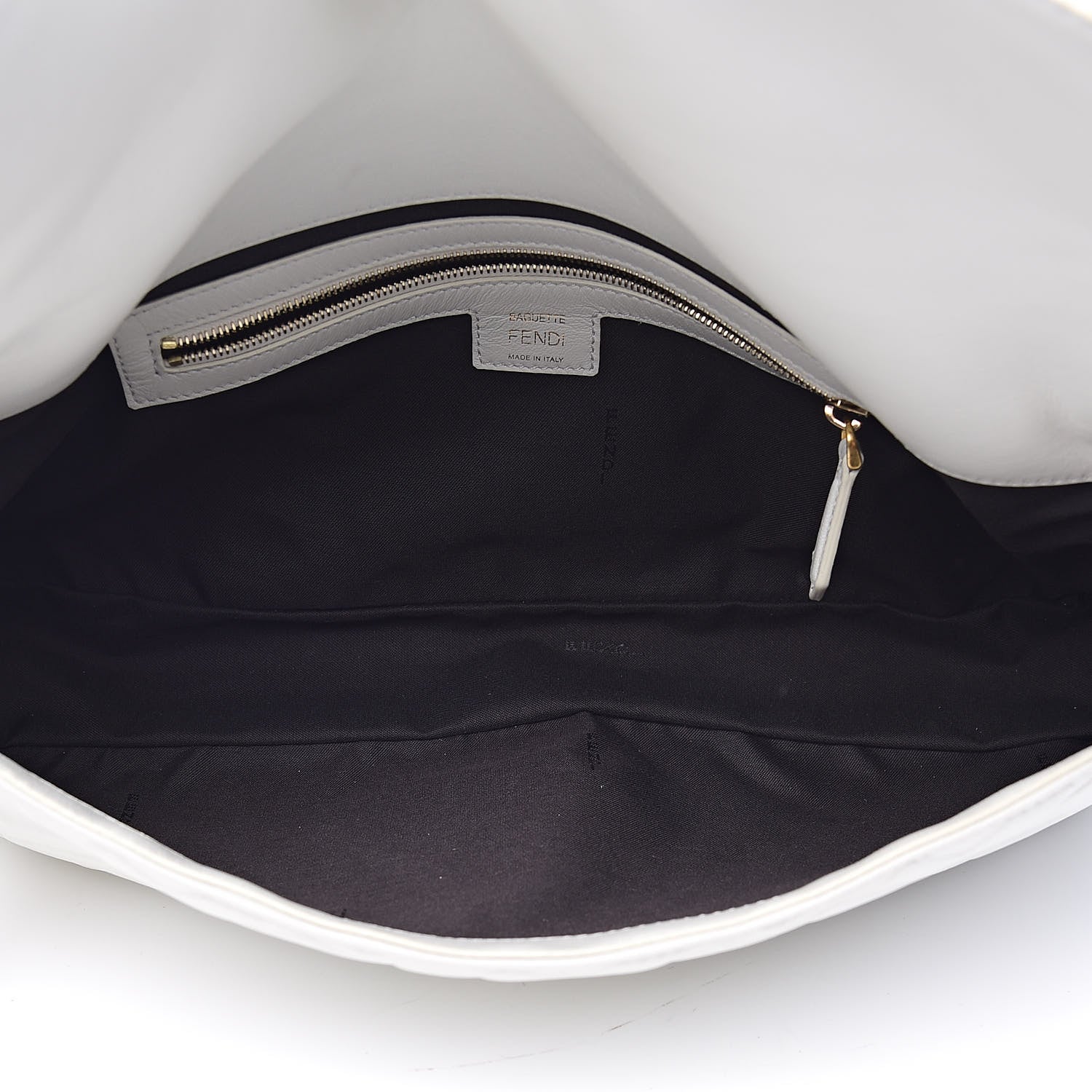 Fendi Nappa FF 1974 Embossed Large Baguette White 5 of 10