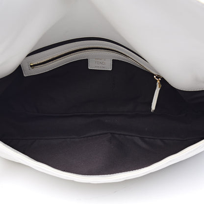 Fendi Nappa FF 1974 Embossed Large Baguette White 5 of 10