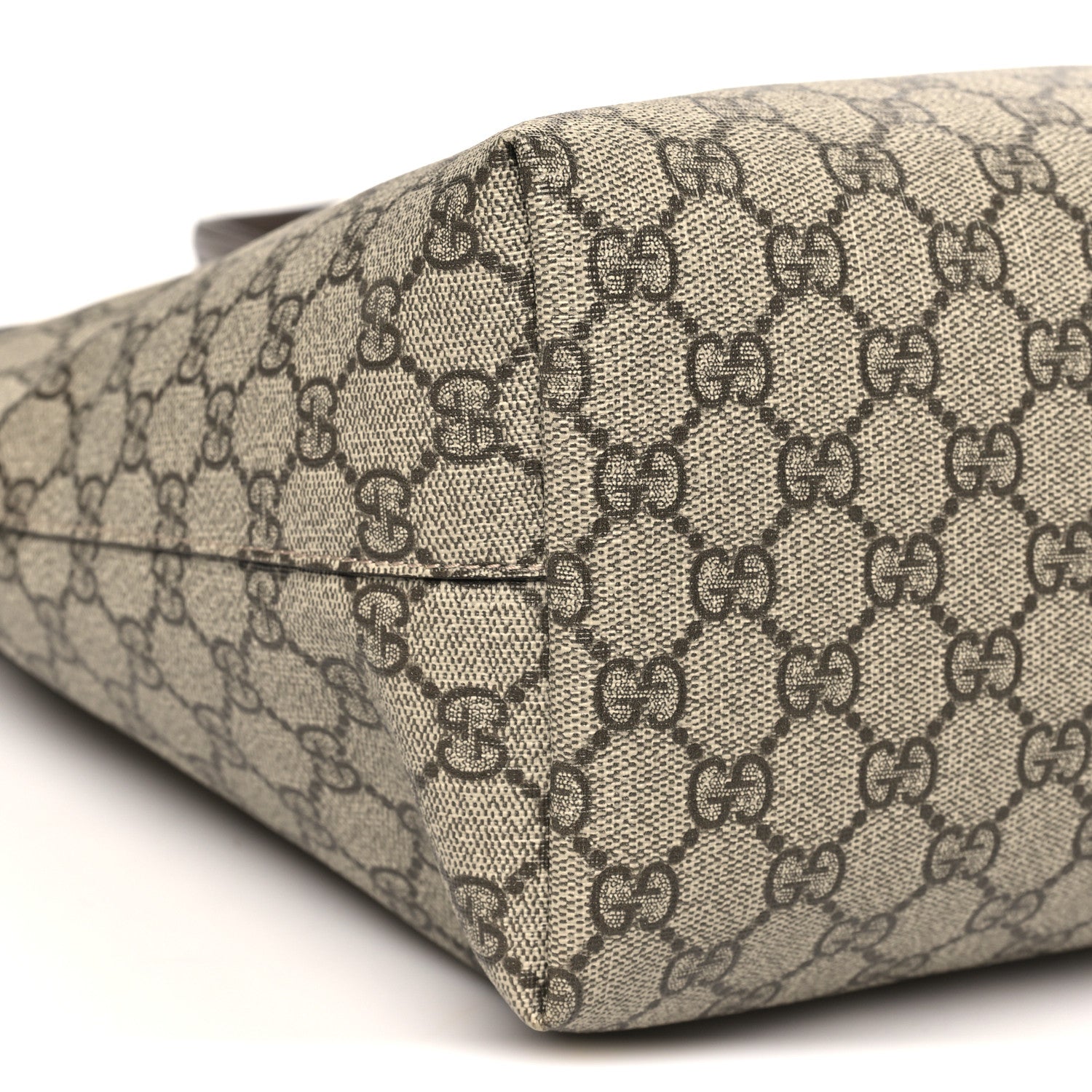 Gucci GG Supreme Monogram Textured Calfskin Web Medium Ophidia Shopping Tote Beige Ebony New Acero 9 of 10
