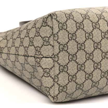 Gucci GG Supreme Monogram Textured Calfskin Web Medium Ophidia Shopping Tote Beige Ebony New Acero 9 of 10