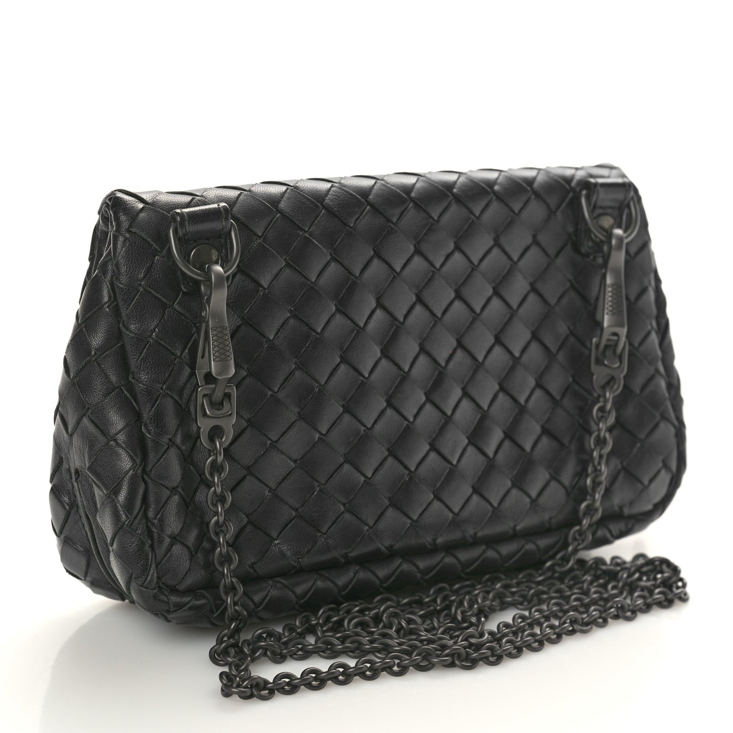 Nappa Intrecciato Small Chain Crossbody Black