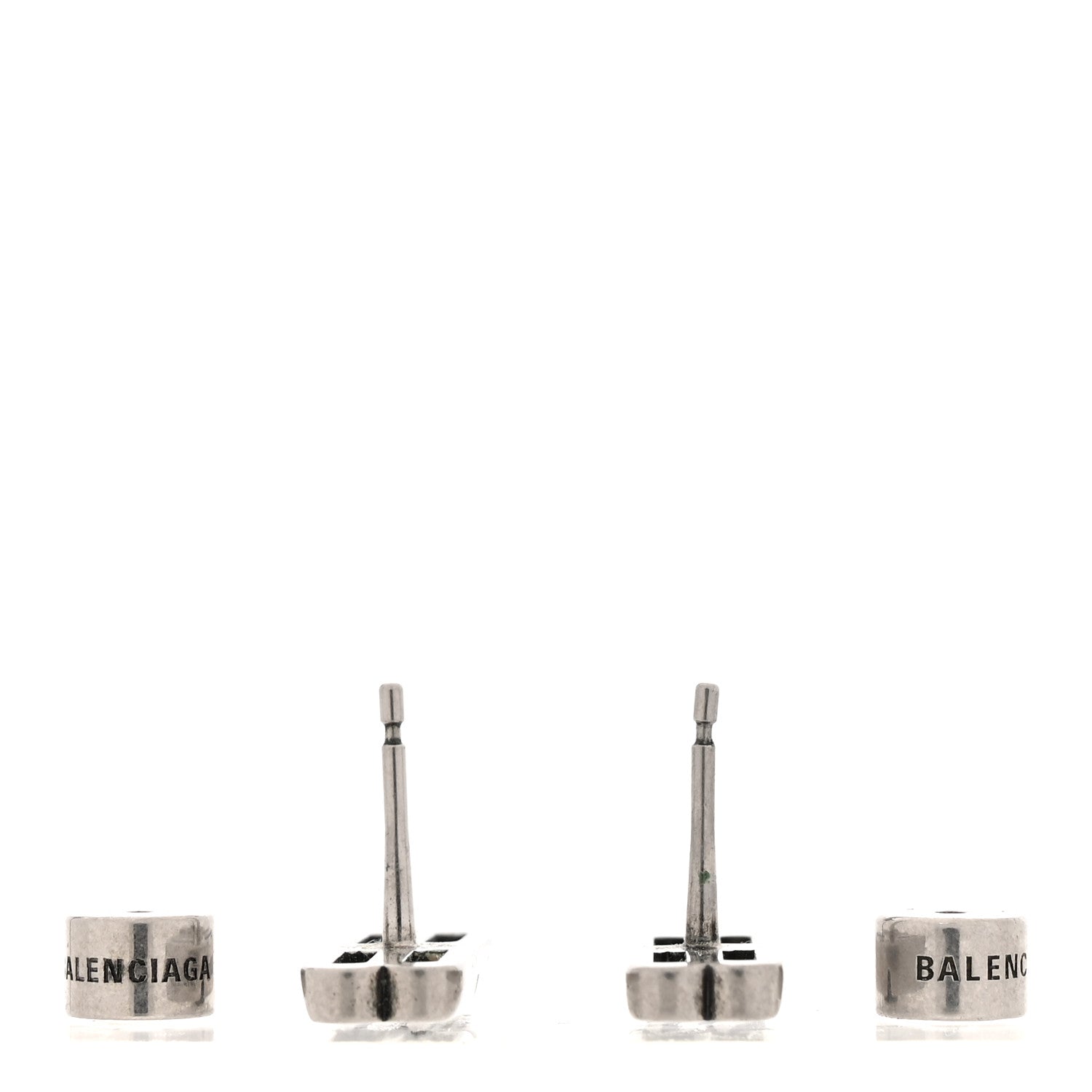 Balenciaga Metal BB Icon Earrings Silver 3 of 4