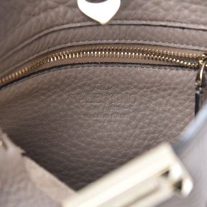 Valentino Garavani Pebbled Calfskin Mini Rockstud Flip-Lock Messenger Bag Poudre 6 of 9