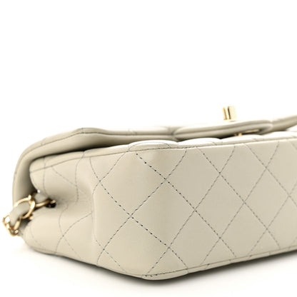 Chanel Lambskin Quilted Mini Rectangular Flap Grey 9 of 11