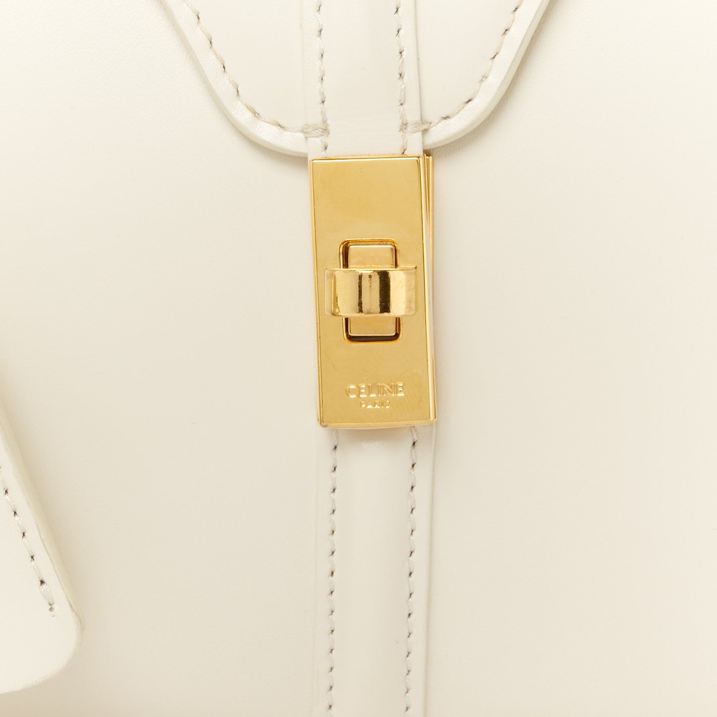 Satinated Calfskin Mini 16 Top Handle Bag White Cotton