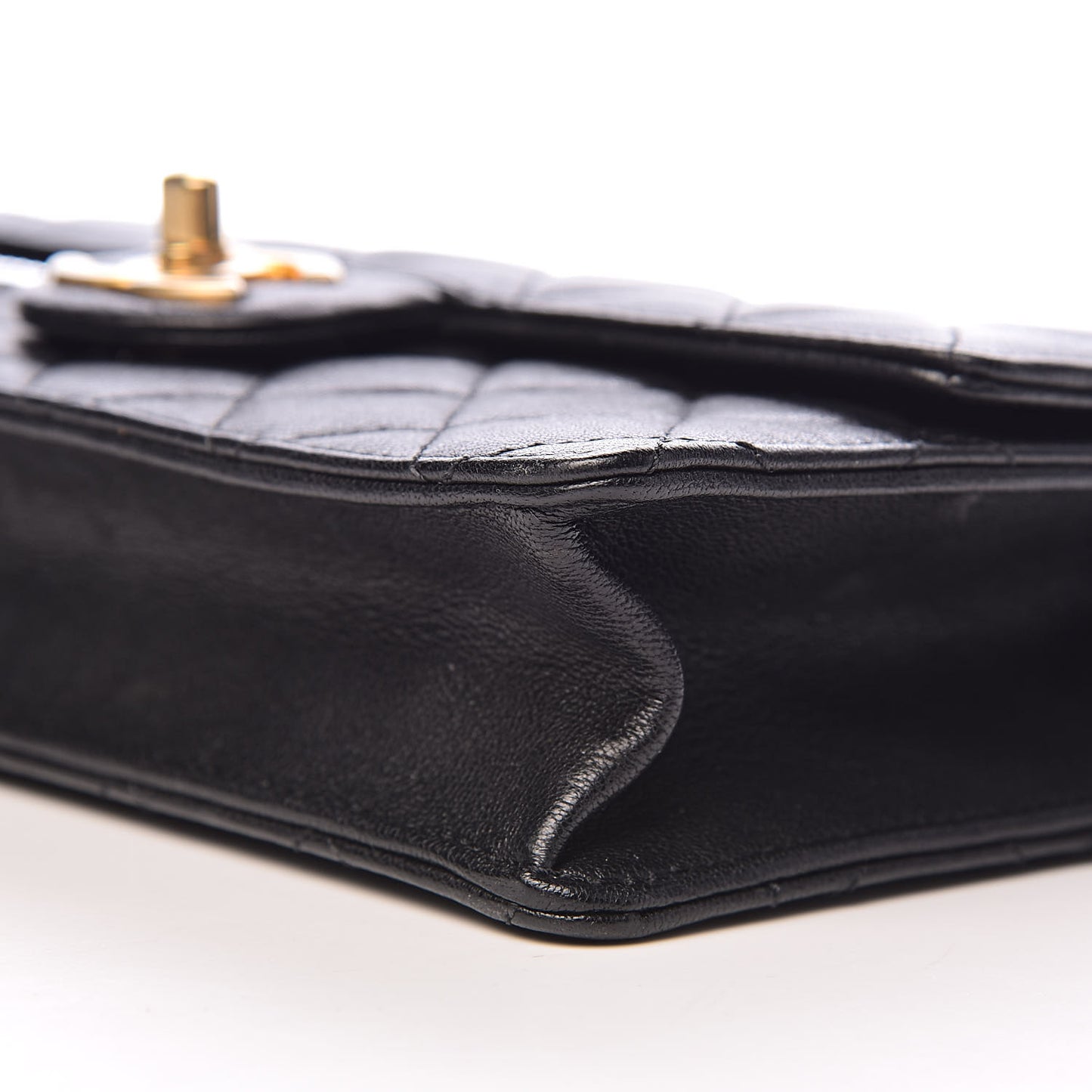 Lambskin Quilted Small Chic Pearls Flap Black