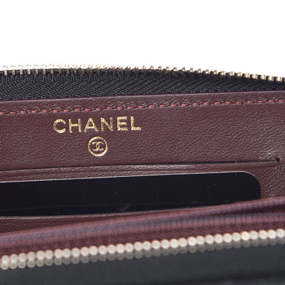 Chanel Lambskin Quilted Small Gusset Zip Around Wallet Black 6 of 9