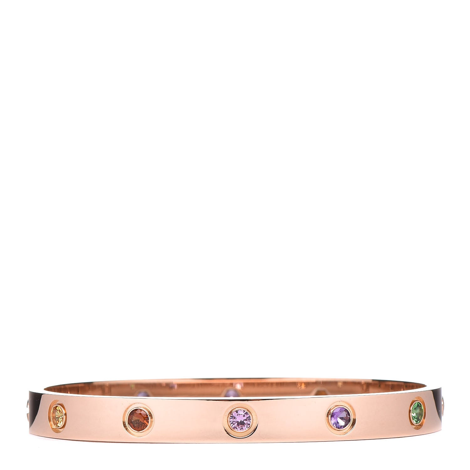 Cartier 18K Pink Gold Sapphire Garnet Amethyst LOVE Bracelet 16 3 of 7