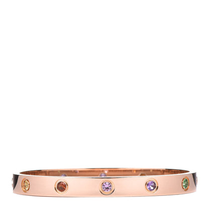 Cartier 18K Pink Gold Sapphire Garnet Amethyst LOVE Bracelet 16 3 of 7