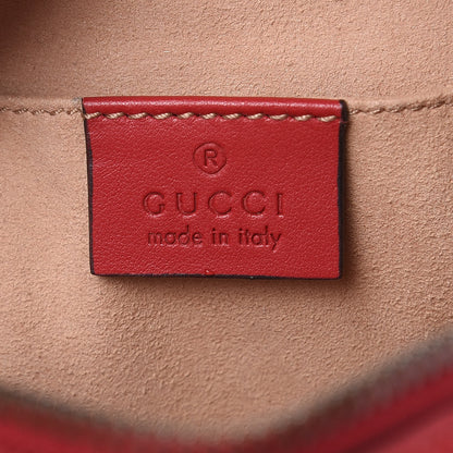 Gucci Calfskin Matelasse Mini GG Marmont Chain Shoulder Bag Hibiscus Red 6 of 11