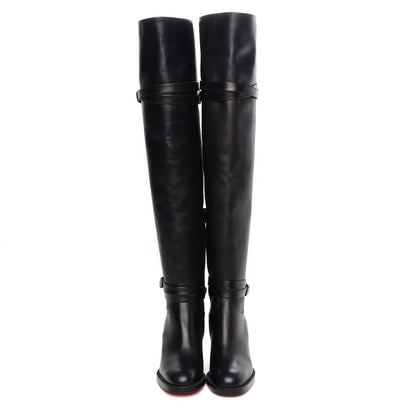 Christian Louboutin Calfskin Karialta 70 Over The Knee Boots 36 Black 2 of 8