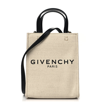 Givenchy Canvas Mini Bond Shopper Tote Beige Black 1 of 10