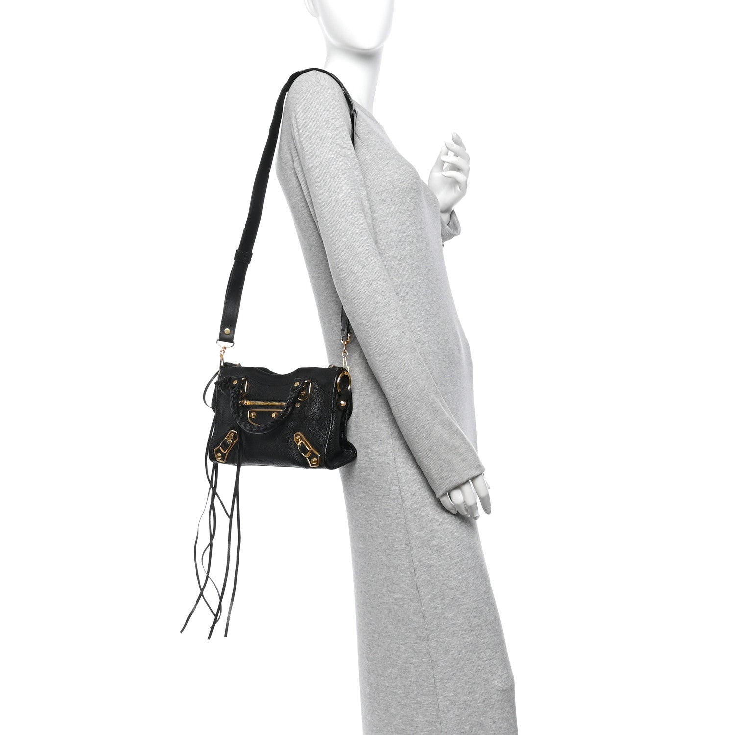 Balenciaga Chevre Gold Metallic Edge Hardware Mini City Black 2 of 11