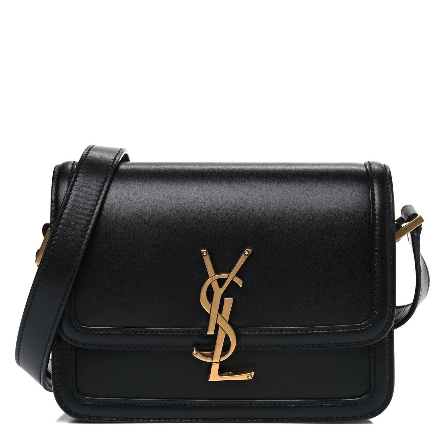 Smooth Calfskin Small Solferino Satchel Black