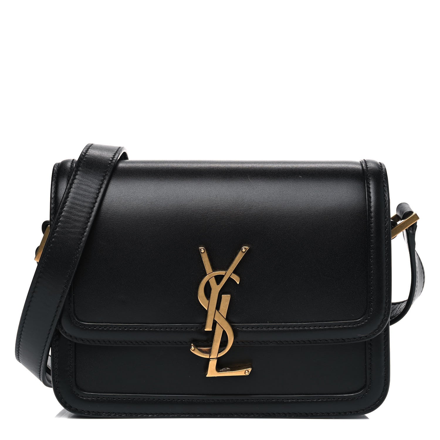 Saint Laurent Smooth Calfskin Small Solferino Satchel Black 1 of 4
