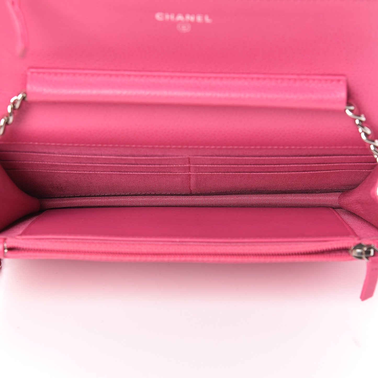 Caviar Quilted Wallet on Chain WOC Pink