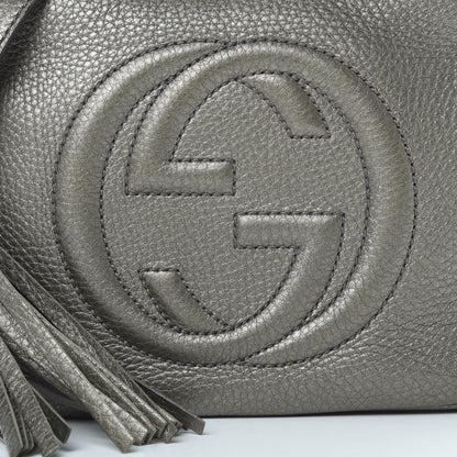 Gucci Metallic Pebbled Calfskin Small Soho Disco Bag Sasso 8 of 12