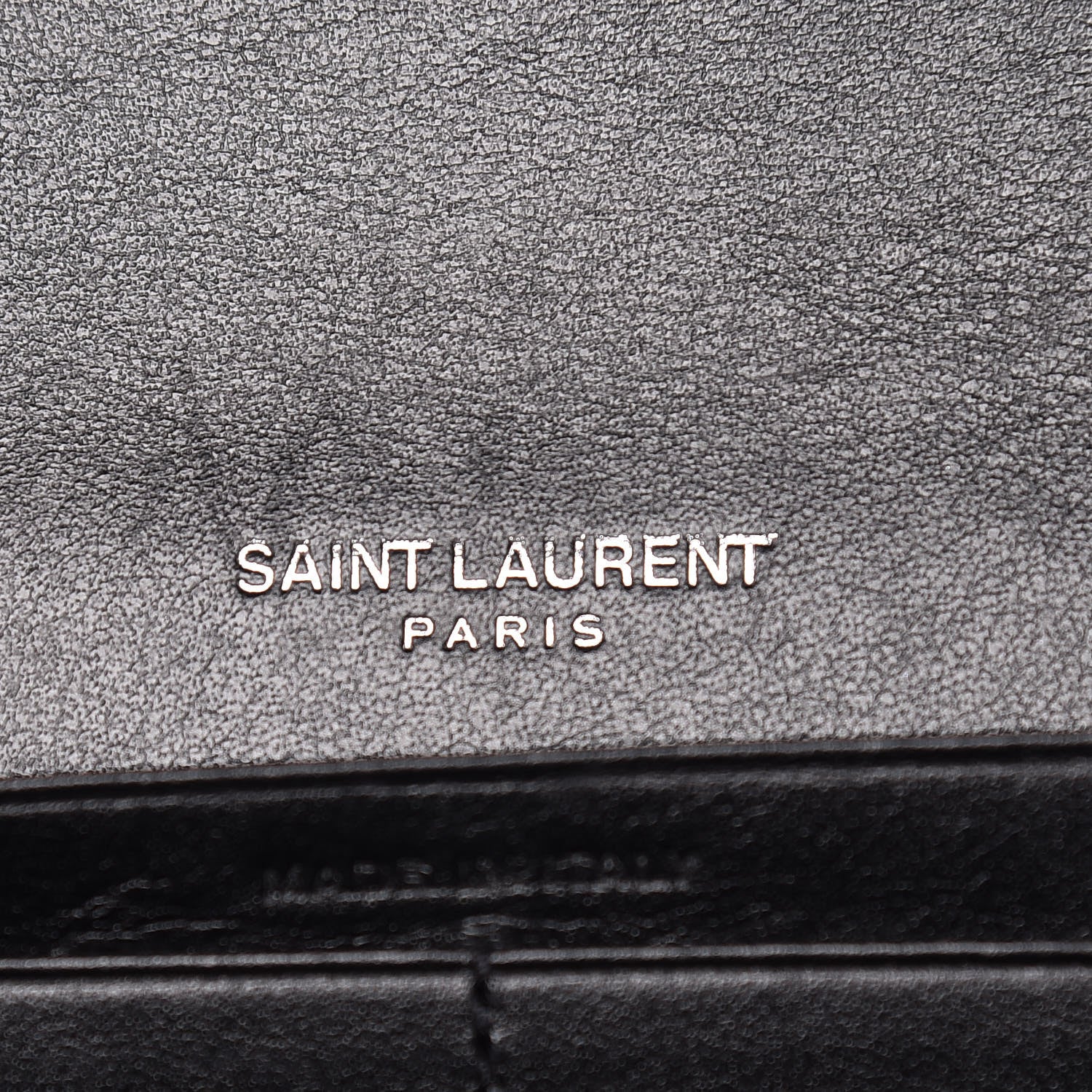 Saint Laurent Calfskin Crocodile Embossed Classic Monogram Cassandre Wallet Black 9 of 12
