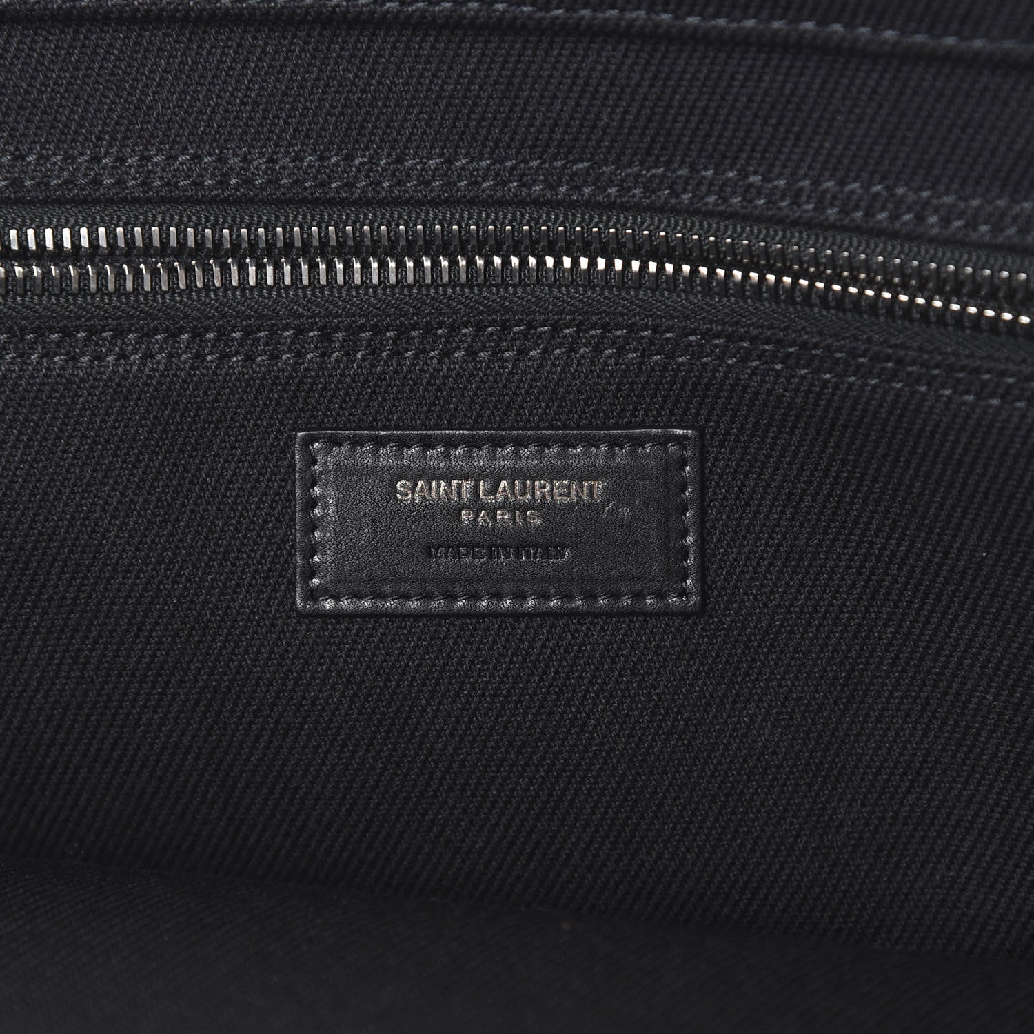 Saint Laurent Linen Calfskin Rive Gauche Tote Black 5 of 9