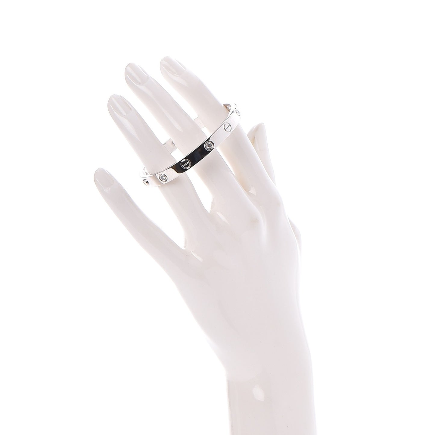 18K White Gold 6 Diamond LOVE Bracelet 16