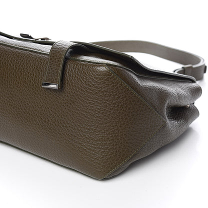 Proenza Schouler Pebbled Calfskin Double Sided PS Courier Bag Dark Moss 9 of 10