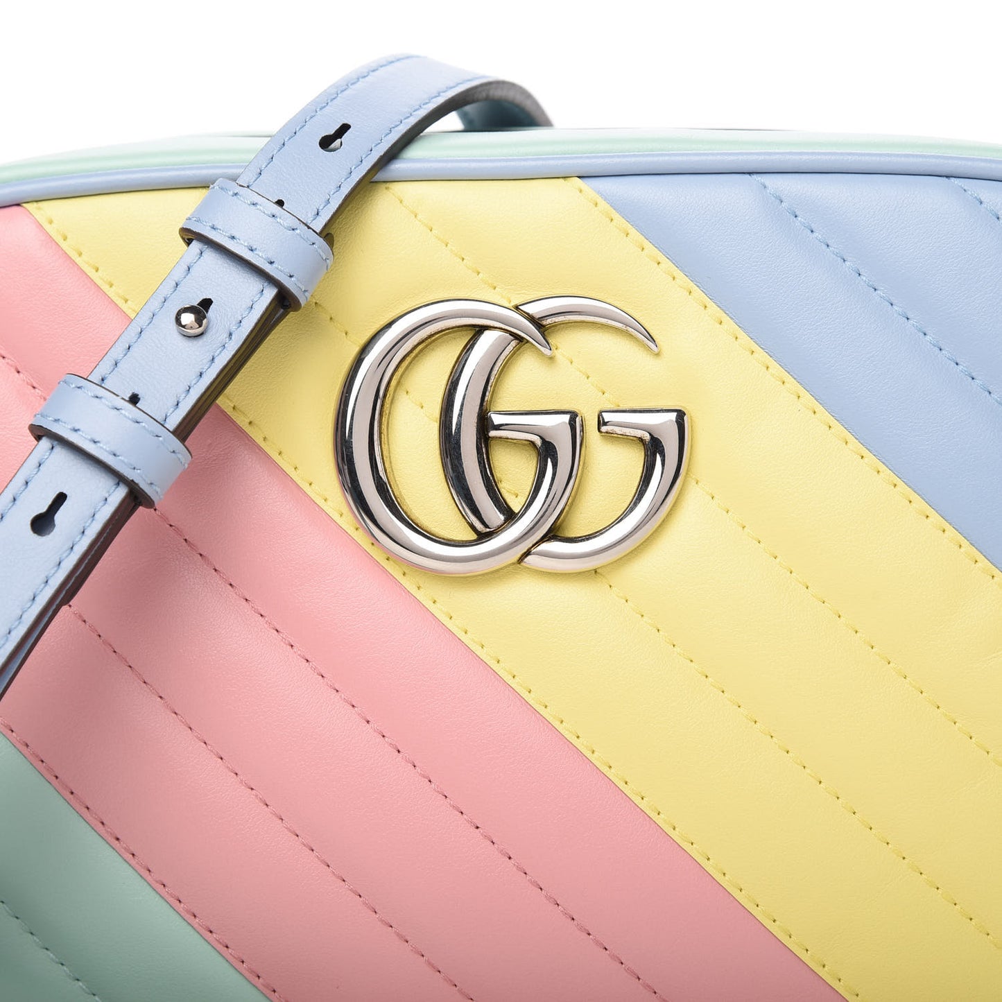 Calfskin Matelasse Diagonal Small GG Marmont Chain Shoulder Bag Multicolor Pastel
