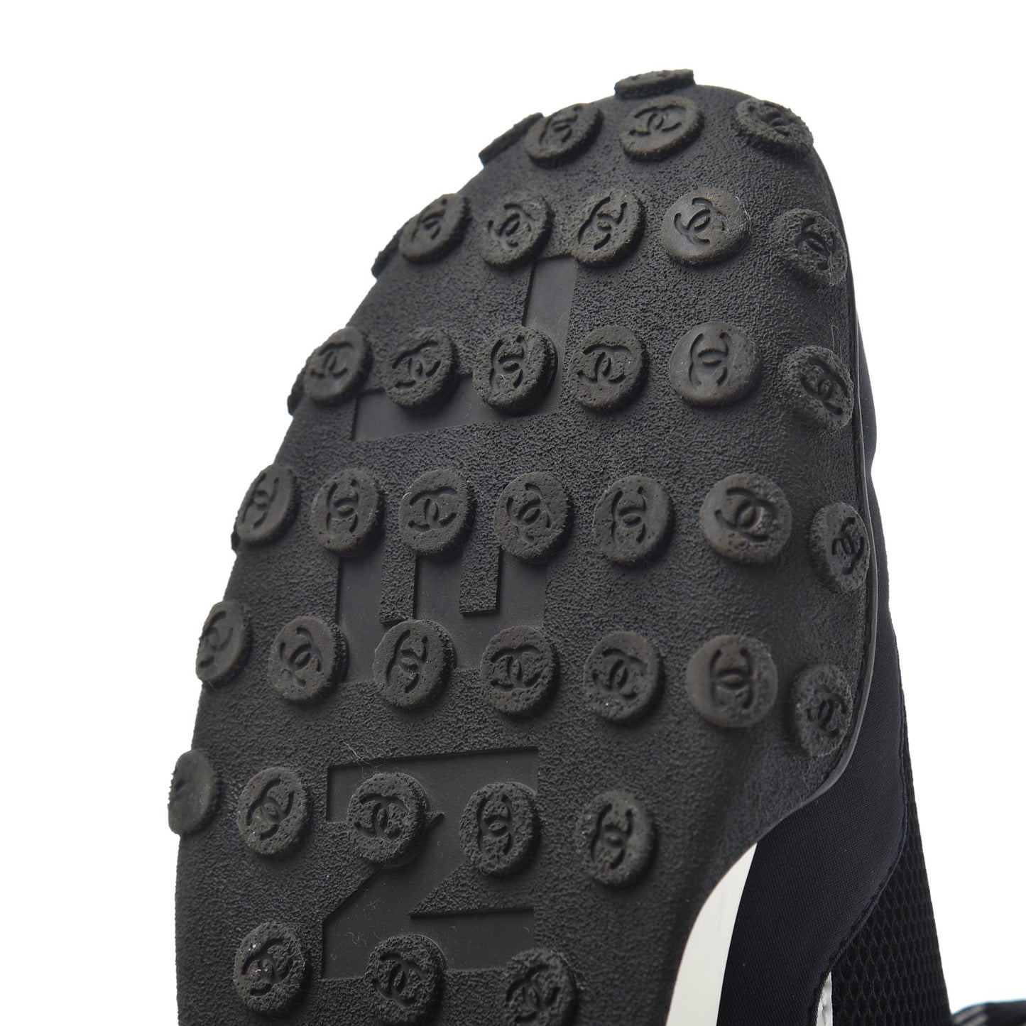 Calfskin Mesh Lycra Sneakers 39 Black