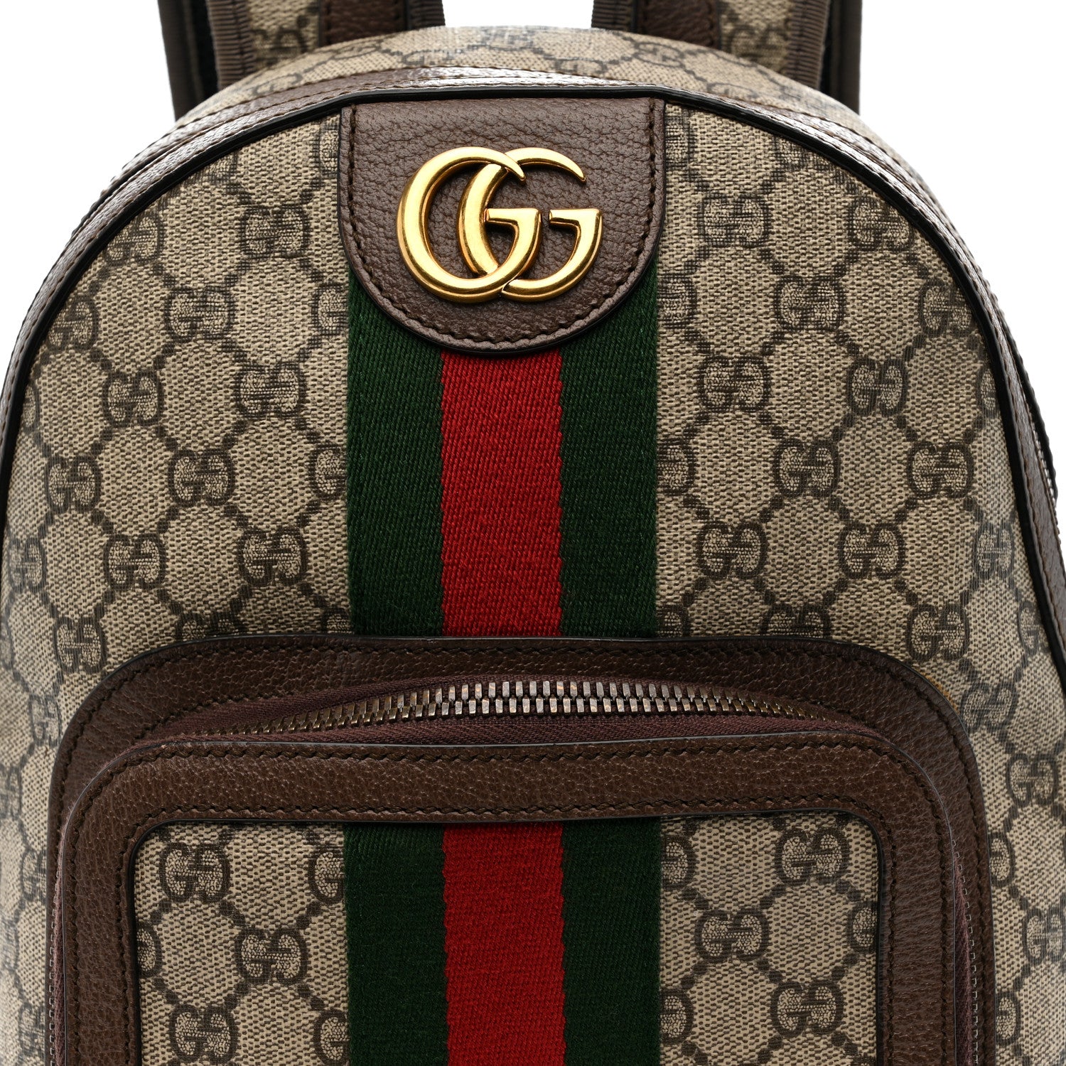 Gucci GG Supreme Monogram Calfskin Web Small Ophidia Day Backpack Beige Ebony New Acero 8 of 11
