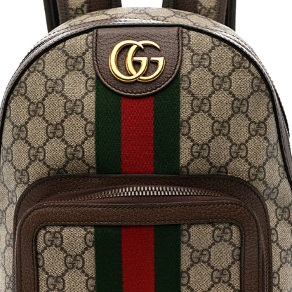 Gucci GG Supreme Monogram Calfskin Web Small Ophidia Day Backpack Beige Ebony New Acero 8 of 11