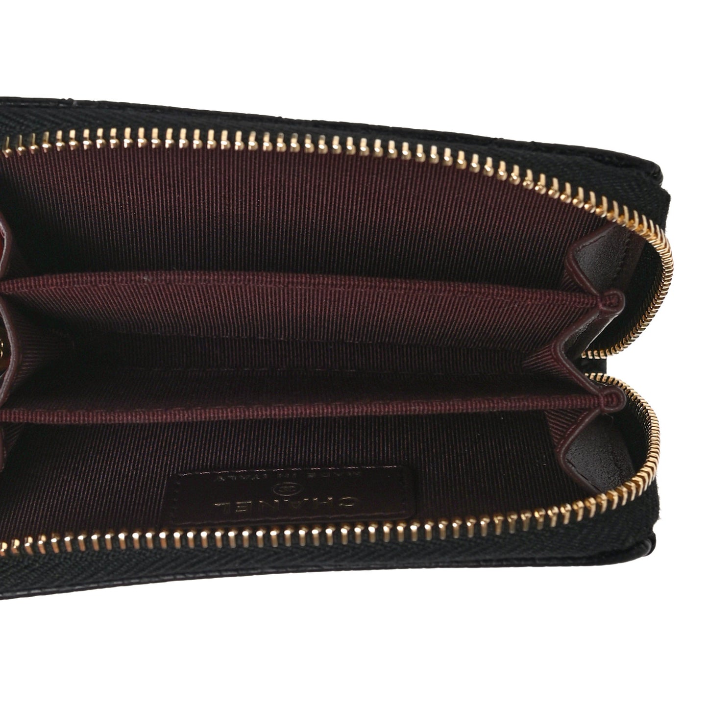 Caviar Quilted Classic Zipped Coin Purse Black
