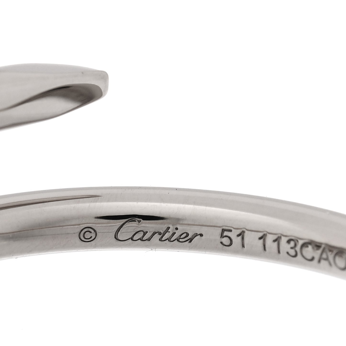 18K White Gold Small Juste Un Clou Ring 51 5.75