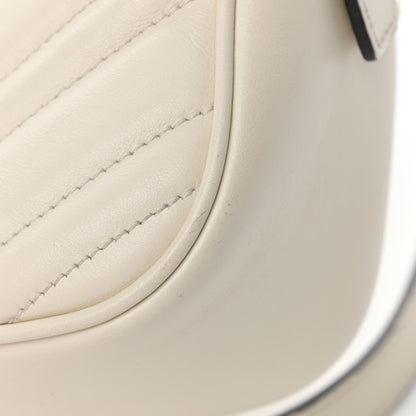 Gucci Calfskin Matelasse Small GG Marmont Chain Shoulder Bag White 15 of 19