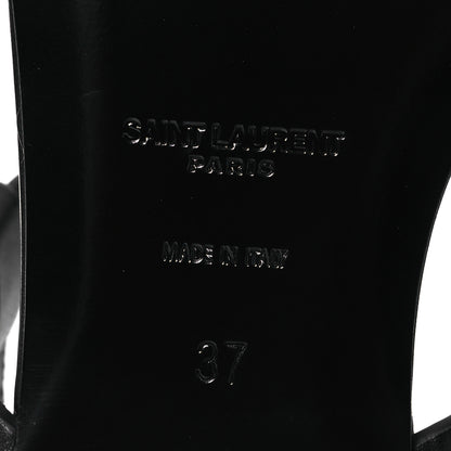 Saint Laurent Calfskin Cassandra Monogram Sandals 37 Black 8 of 12