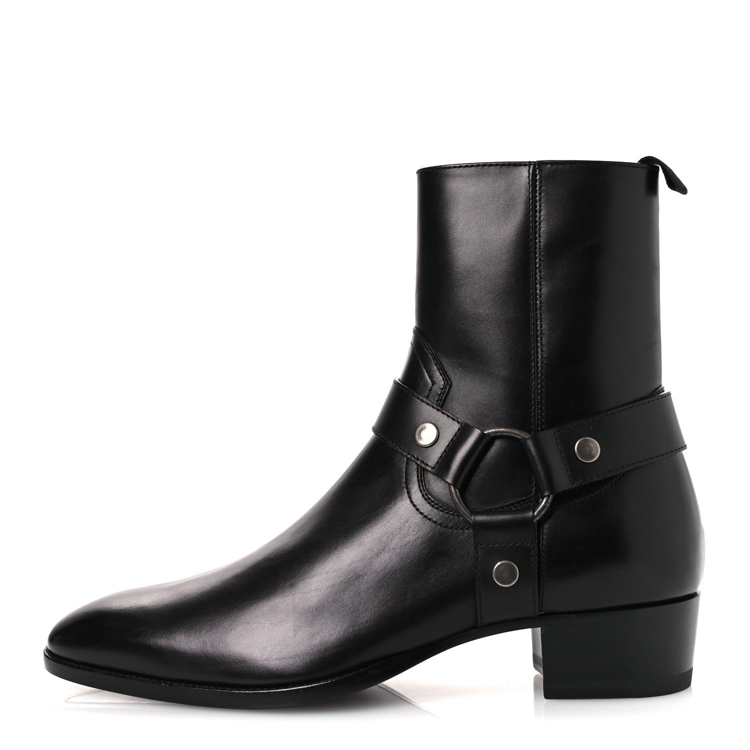 Saint Laurent Calfskin Mens Wyatt Marrakesh Harness Ankle Boots 40 Black 1 of 13