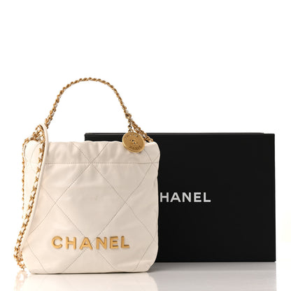 Chanel Shiny Calfskin Quilted Mini Chanel 22 White 13 of 13