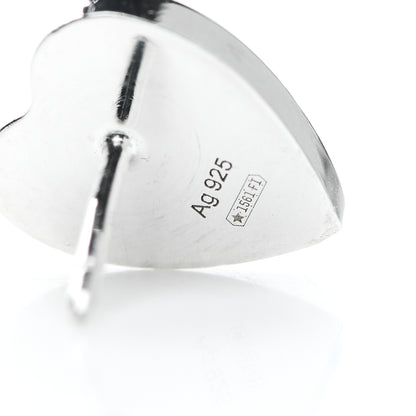 Gucci Sterling Silver Trademark Heart Stud Earrings 4 of 4