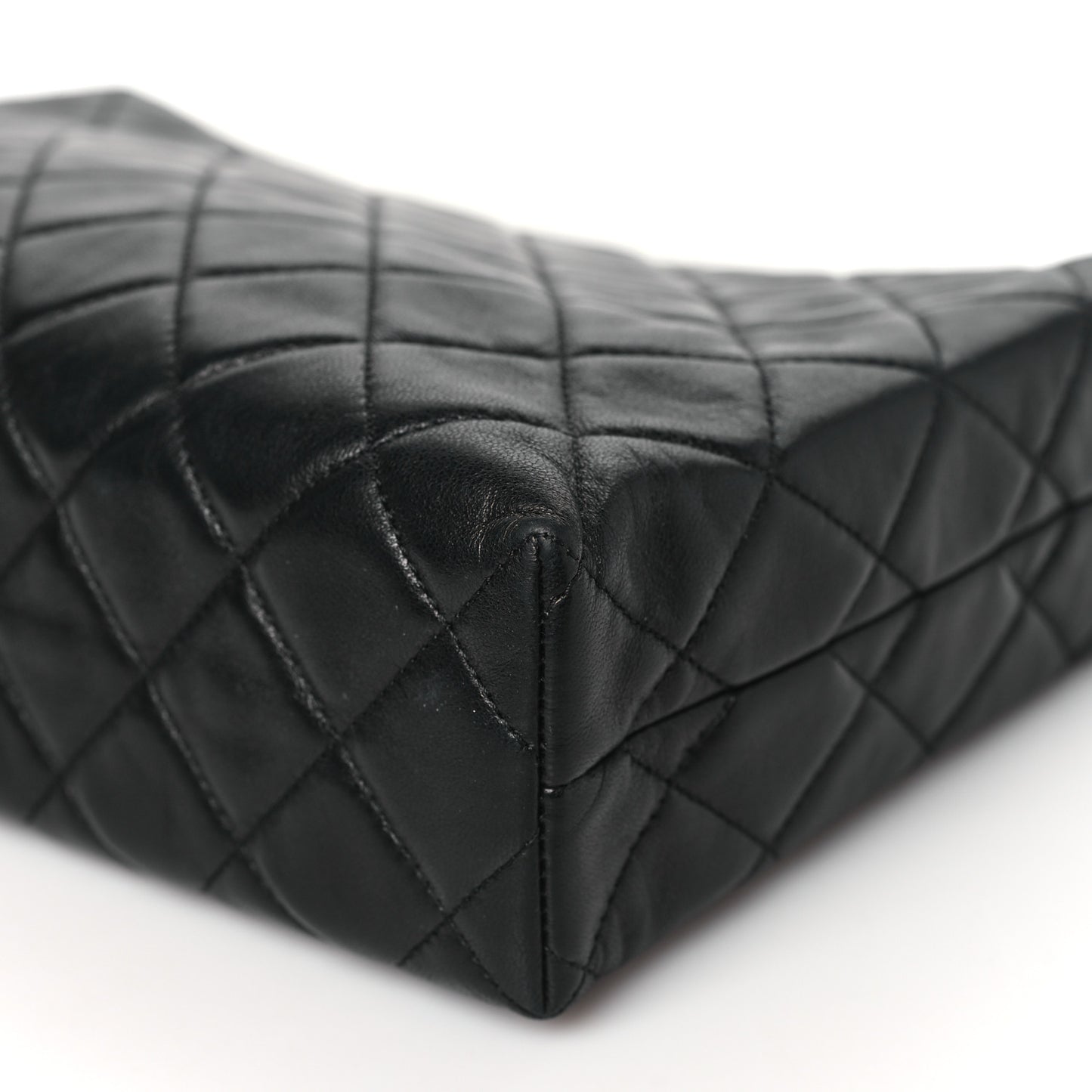 Lambskin Quilted Cosmetic Case Black