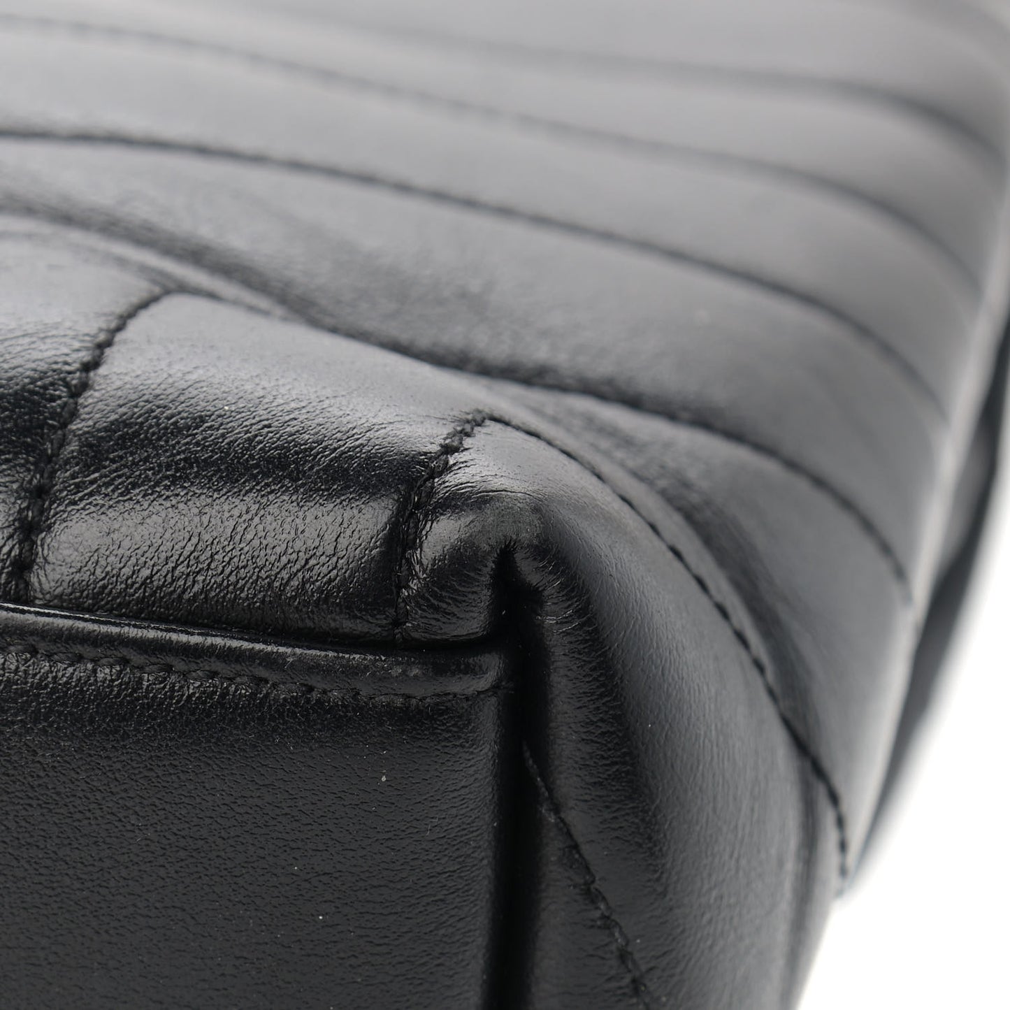 Calfskin Y Quilted Monogram Medium Loulou Chain Satchel Black