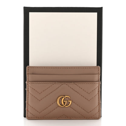 Gucci Calfskin Matelasse GG Marmont Card Holder Porcelain Rose 8 of 8