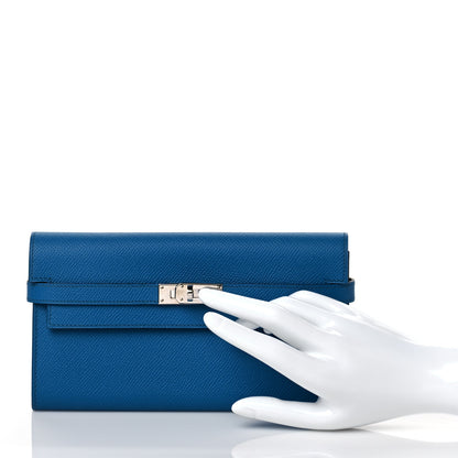 Hermes Epsom Kelly Longue Wallet Bleu Izmir 2 of 9