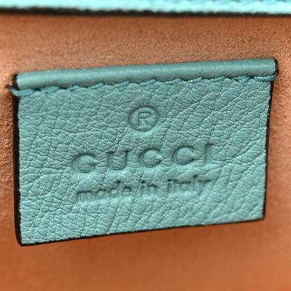 Gucci Wonka Grain Calfskin Mini Diana Tote Bag Dusty Azure Orange Fluo 6 of 17