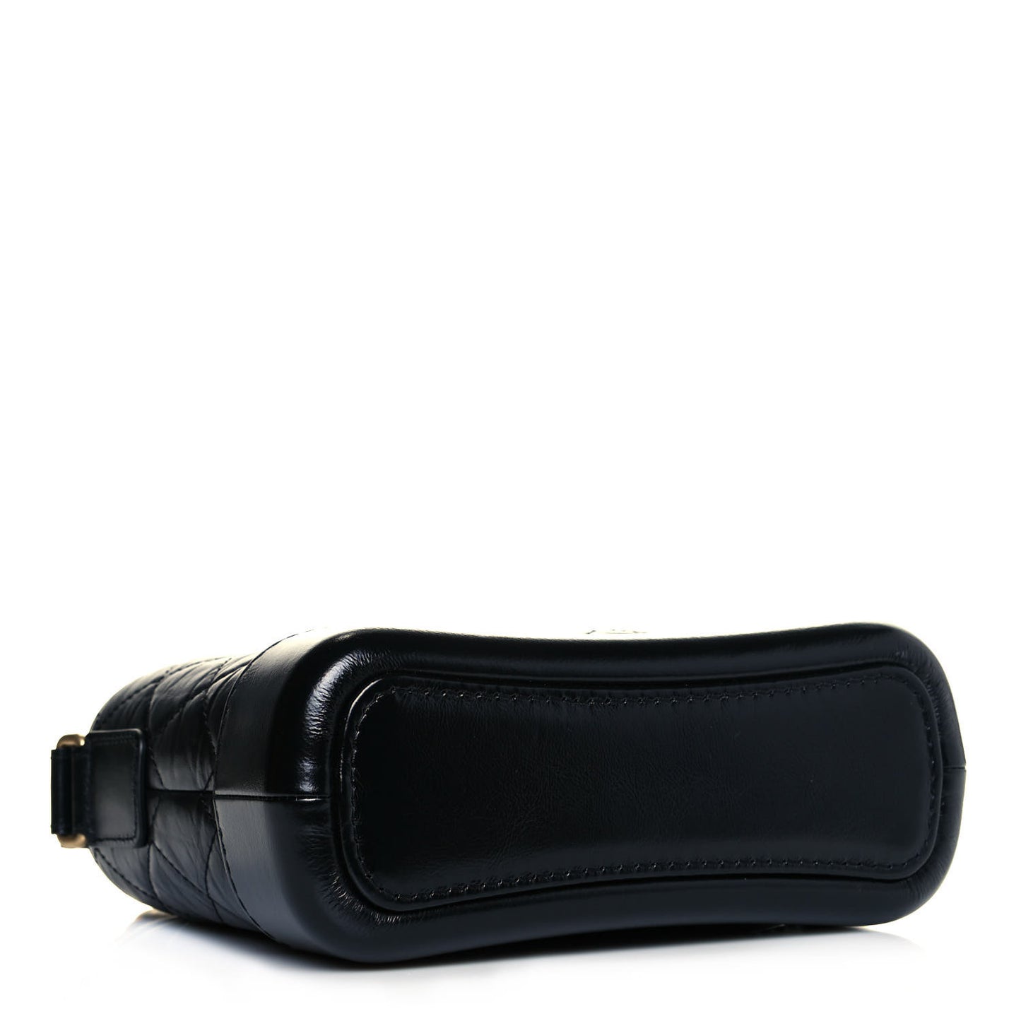 Aged Calfskin Quilted Small Gabrielle Hobo Black