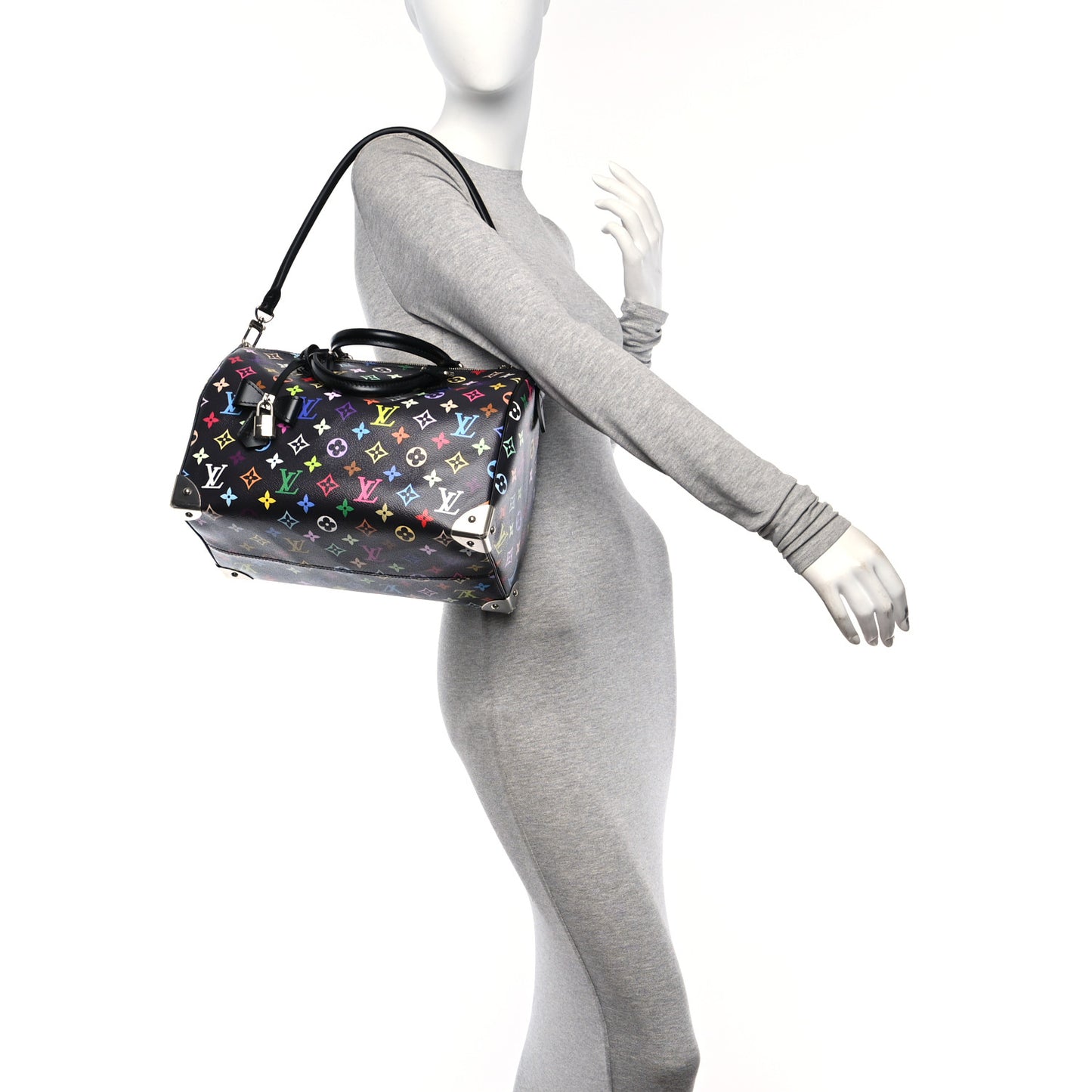 LV X TM Monogram Multicolor Speedy Soft 30 Black