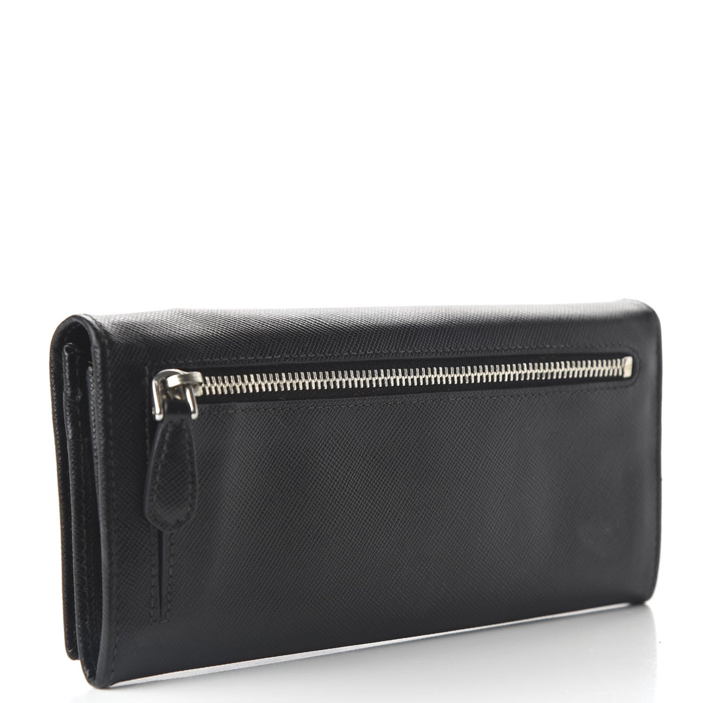 Saffiano Continental Flap Wallet Black