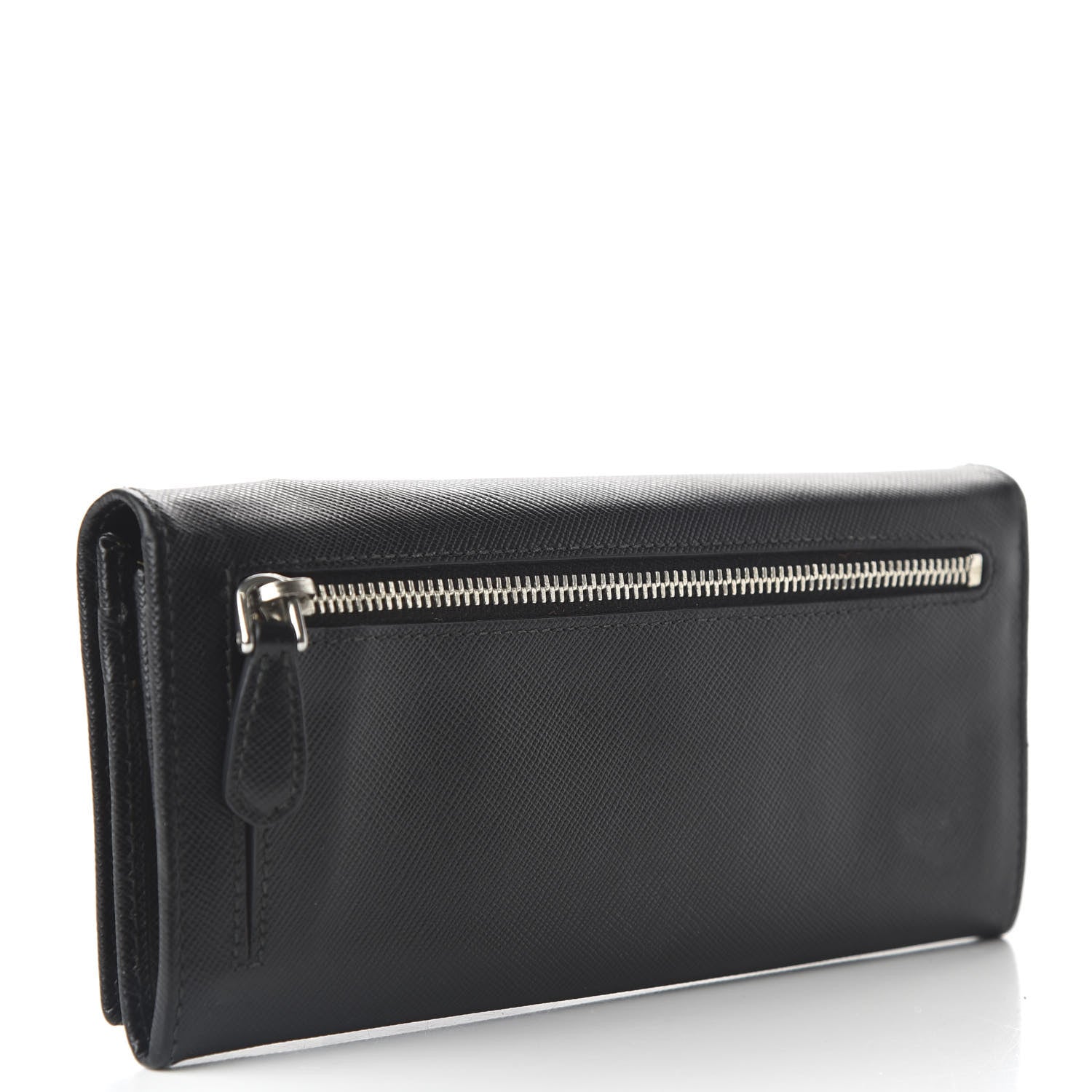 Prada Saffiano Continental Flap Wallet Black 3 of 9