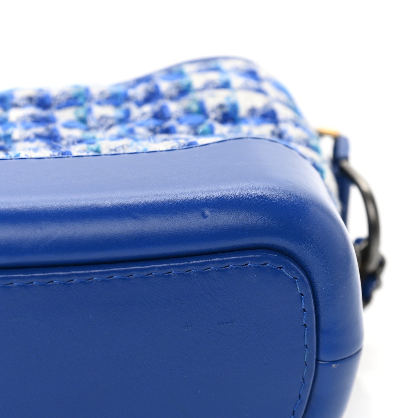 Tweed Calfskin Small Gabrielle Hobo Royal Blue