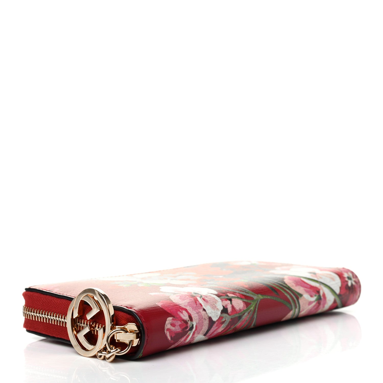 Gucci Calfskin Blooms Print Icon Zip Around Wallet Romantic Cherry Multicolor 4 of 7
